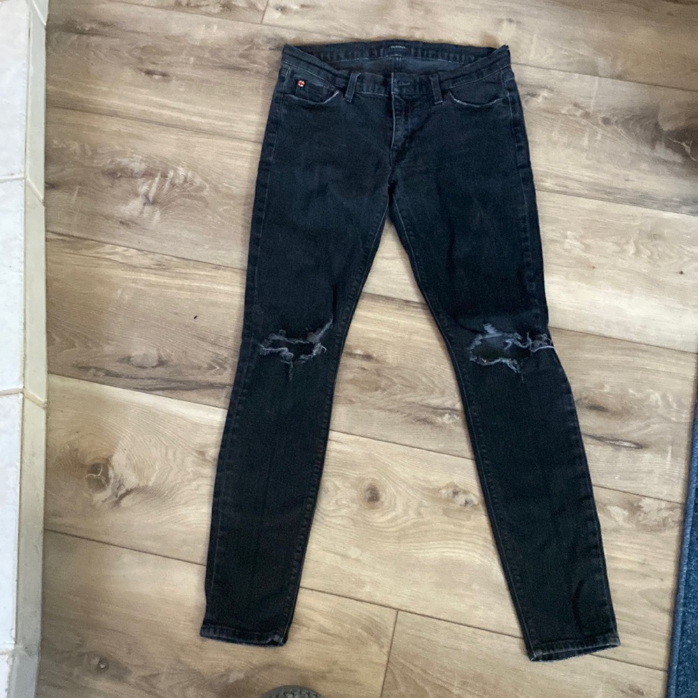 Black Hudson jeans with ripped knees